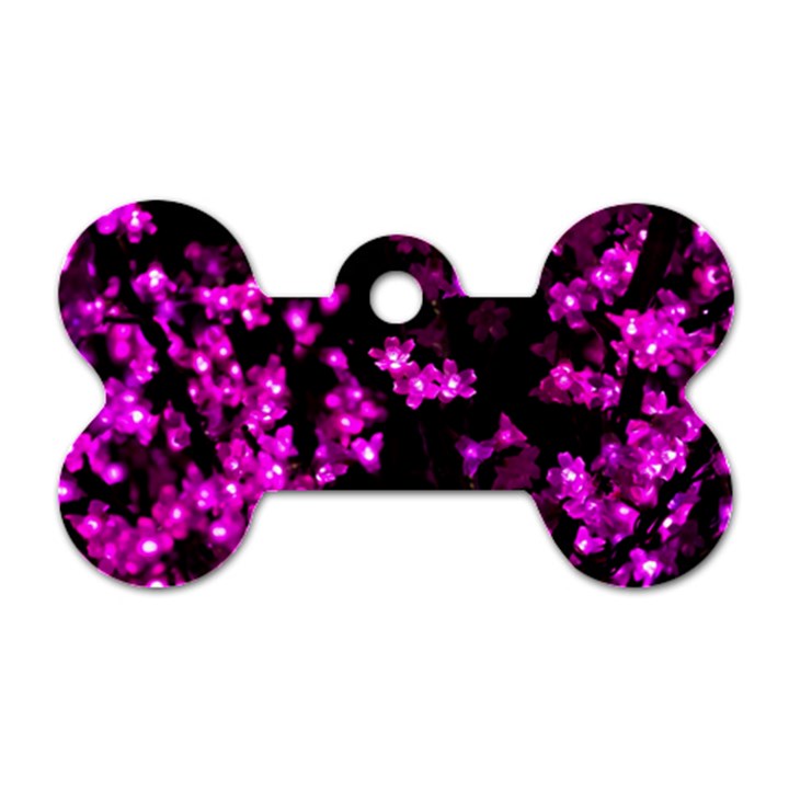 Abstract Background Purple Bright Dog Tag Bone (Two Sides)