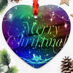 Christmas Greeting Card Frame Ornament (heart) by Celenk