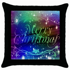 Christmas Greeting Card Frame Throw Pillow Case (black) by Celenk