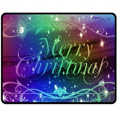 Christmas Greeting Card Frame Fleece Blanket (medium)  by Celenk