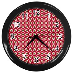 Christmas Wrapping Paper Wall Clocks (black) by Celenk