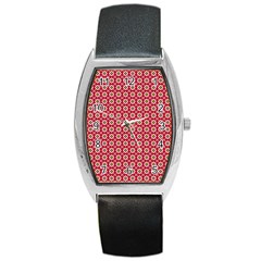 Christmas Wrapping Paper Barrel Style Metal Watch by Celenk