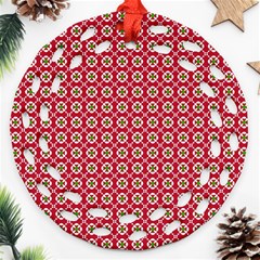 Christmas Wrapping Paper Round Filigree Ornament (two Sides) by Celenk