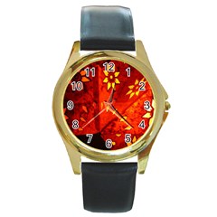 Star Light Christmas Romantic Hell Round Gold Metal Watch by Celenk