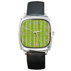 Seamless Tileable Pattern Design Square Metal Watch by Celenk