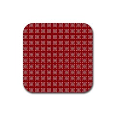 Christmas Paper Wrapping Paper Rubber Coaster (square)  by Celenk