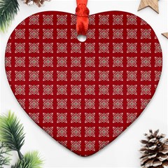 Christmas Paper Wrapping Paper Heart Ornament (two Sides) by Celenk