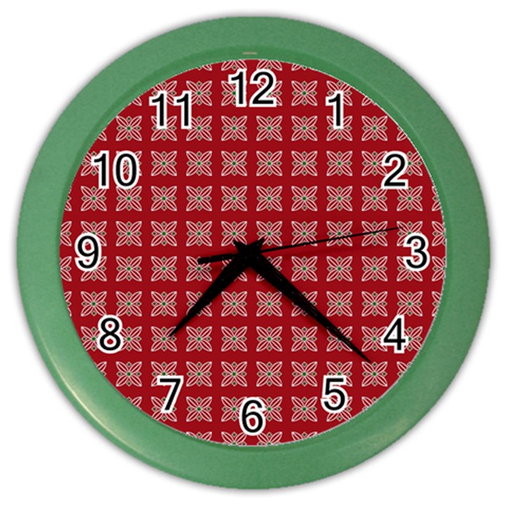 Christmas Paper Wrapping Paper Color Wall Clocks