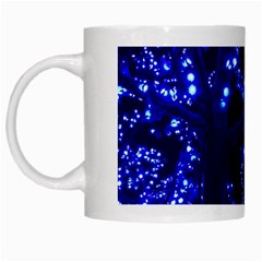 Lights Blue Tree Night Glow White Mugs