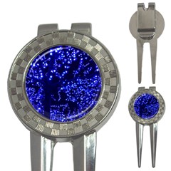 Lights Blue Tree Night Glow 3-in-1 Golf Divots by Celenk