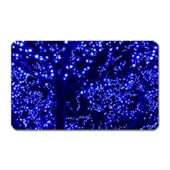 Lights Blue Tree Night Glow Magnet (rectangular) by Celenk