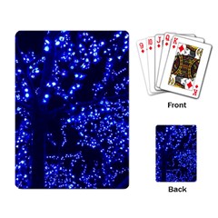 Lights Blue Tree Night Glow Playing Card by Celenk