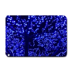 Lights Blue Tree Night Glow Small Doormat  by Celenk