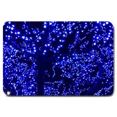 Lights Blue Tree Night Glow Large Doormat  by Celenk