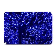 Lights Blue Tree Night Glow Plate Mats by Celenk