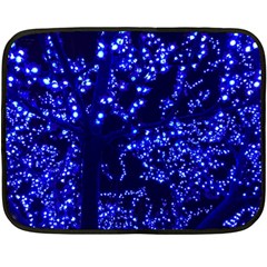 Lights Blue Tree Night Glow Fleece Blanket (mini) by Celenk