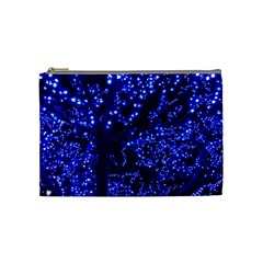 Lights Blue Tree Night Glow Cosmetic Bag (medium)  by Celenk