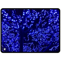 Lights Blue Tree Night Glow Fleece Blanket (large)  by Celenk