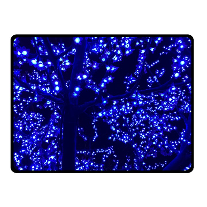 Lights Blue Tree Night Glow Fleece Blanket (Small)