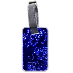 Lights Blue Tree Night Glow Luggage Tags (two Sides) by Celenk