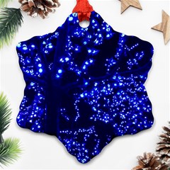 Lights Blue Tree Night Glow Ornament (snowflake) by Celenk