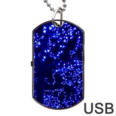 Lights Blue Tree Night Glow Dog Tag Usb Flash (two Sides) by Celenk