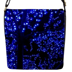 Lights Blue Tree Night Glow Flap Messenger Bag (s) by Celenk