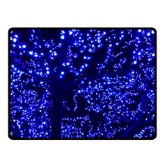 Lights Blue Tree Night Glow Double Sided Fleece Blanket (small)  by Celenk