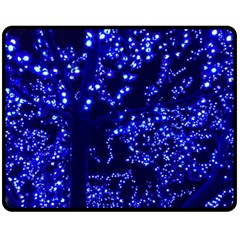 Lights Blue Tree Night Glow Double Sided Fleece Blanket (medium)  by Celenk