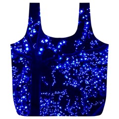 Lights Blue Tree Night Glow Full Print Recycle Bags (l) 