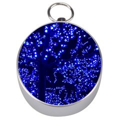 Lights Blue Tree Night Glow Silver Compasses by Celenk