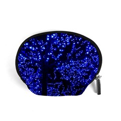 Lights Blue Tree Night Glow Accessory Pouches (small)  by Celenk