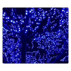 Lights Blue Tree Night Glow Double Sided Flano Blanket (small)  by Celenk