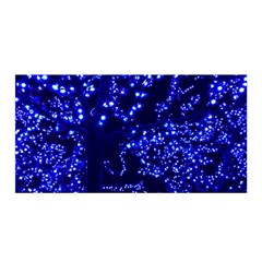 Lights Blue Tree Night Glow Satin Wrap by Celenk