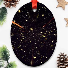 Star Sky Graphic Night Background Oval Ornament (two Sides) by Celenk