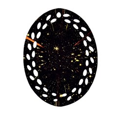 Star Sky Graphic Night Background Ornament (oval Filigree) by Celenk