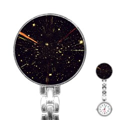 Star Sky Graphic Night Background Stainless Steel Nurses Watch by Celenk