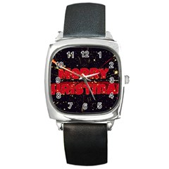 Star Sky Graphic Night Background Square Metal Watch