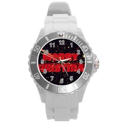 Star Sky Graphic Night Background Round Plastic Sport Watch (l) by Celenk