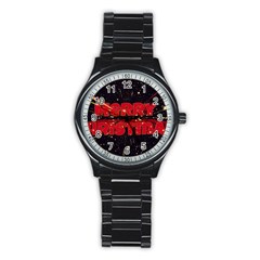 Star Sky Graphic Night Background Stainless Steel Round Watch