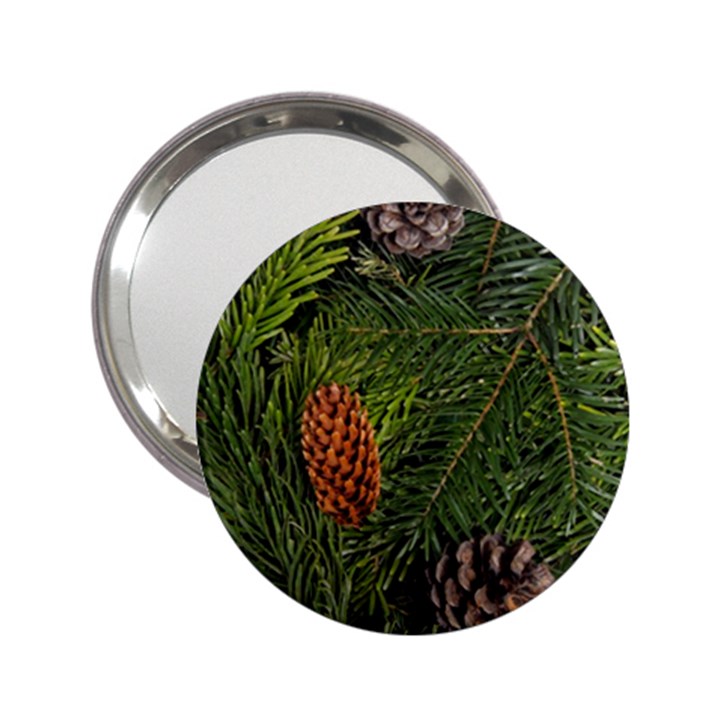 Branch Christmas Cone Evergreen 2.25  Handbag Mirrors