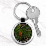 Branch Christmas Cone Evergreen Key Chains (Round)  Front