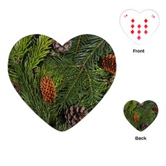 Branch Christmas Cone Evergreen Playing Cards (heart)  by Celenk