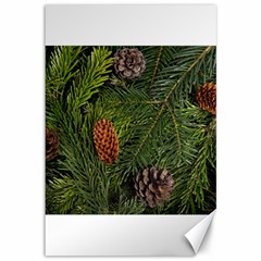 Branch Christmas Cone Evergreen Canvas 12  X 18   by Celenk