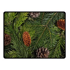 Branch Christmas Cone Evergreen Fleece Blanket (small) by Celenk