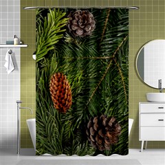 Branch Christmas Cone Evergreen Shower Curtain 48  X 72  (small)  by Celenk