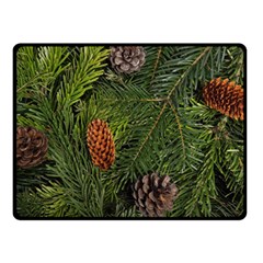 Branch Christmas Cone Evergreen Double Sided Fleece Blanket (small) 