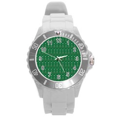 Christmas Tree Pattern Design Round Plastic Sport Watch (l) by Celenk