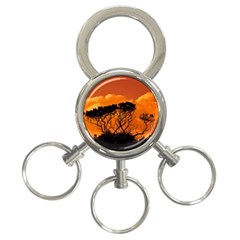 Trees Branches Sunset Sky Clouds 3-ring Key Chains by Celenk