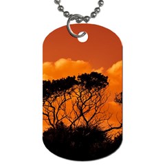 Trees Branches Sunset Sky Clouds Dog Tag (one Side) by Celenk